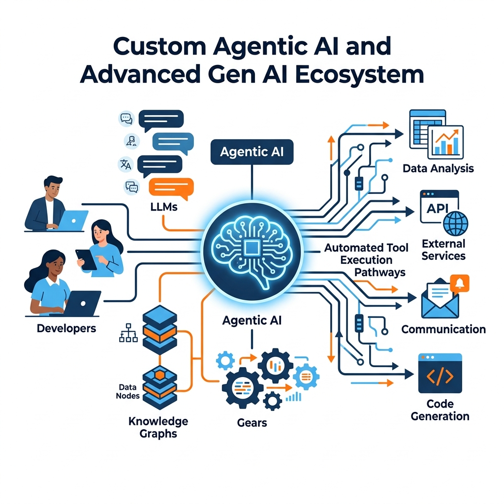 Agentic AI Ecosystem Architecture Illustration