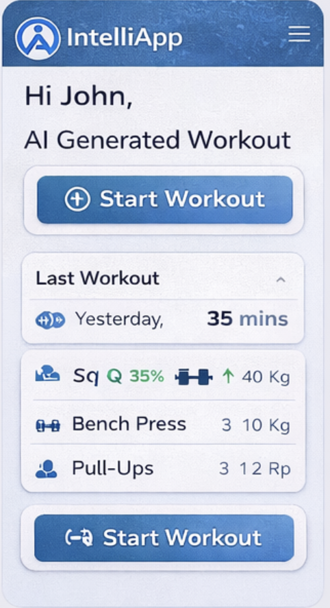 FitnessBot Screen 1