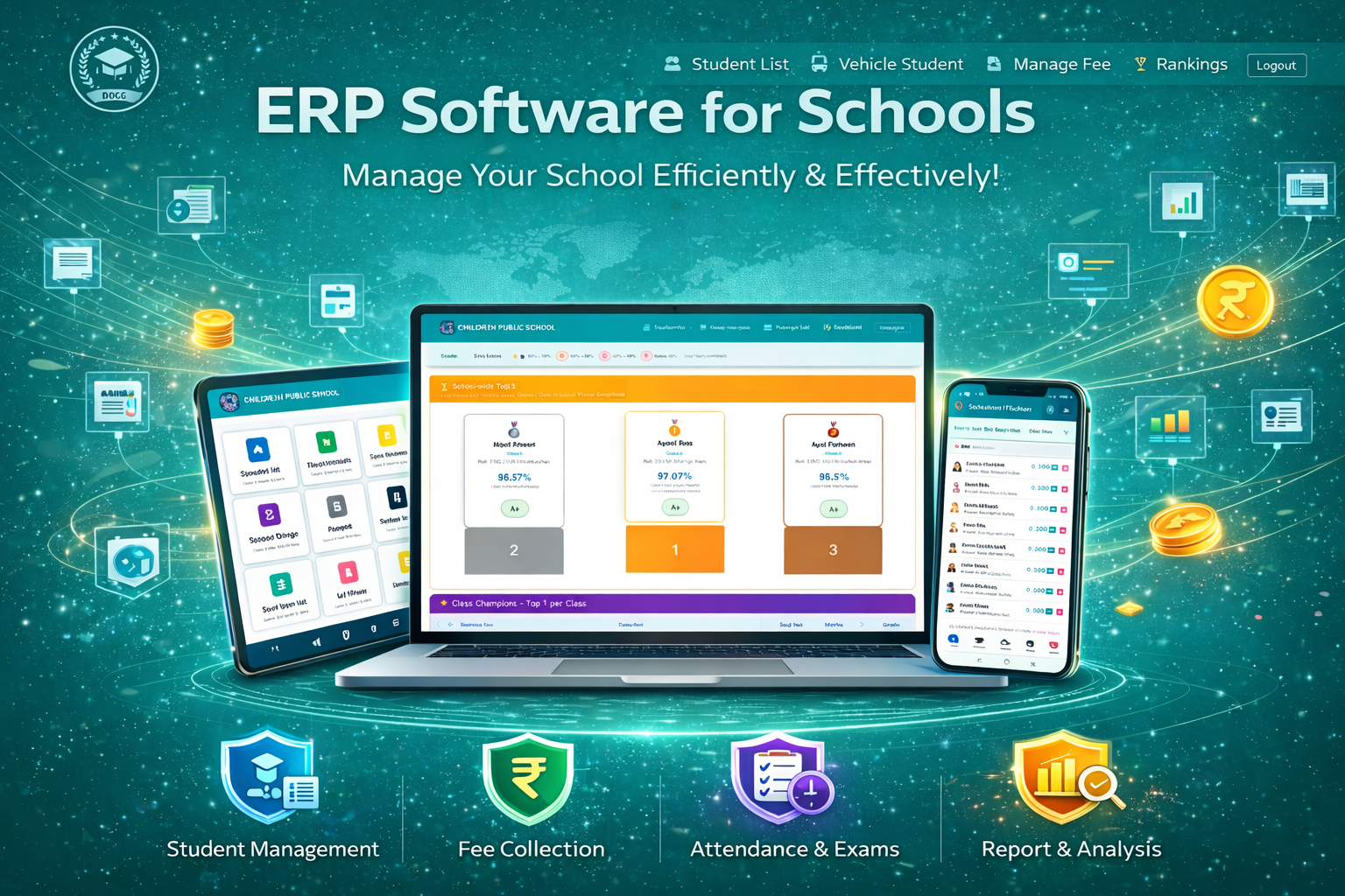 School Management ERP Dashboard